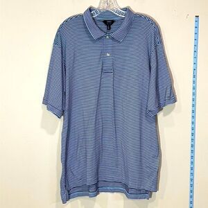 Blue Striped Golf Polo By LINCS David Chu. Size Large.